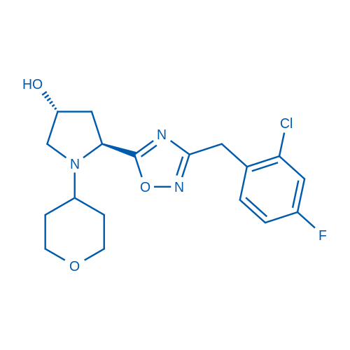 s(3R,5S)-5-(3-((2-Cl-4-F-Ph)methyl)-1,2,4-oxadiazol-5-yl)-1-T